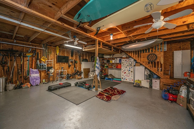 802 Robert E Lee Blvd, Charleston, SC 29412 - below grade area featuring ceiling fan and a workshop area