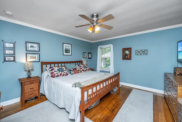 802 Robert E Lee Blvd, Charleston, SC 29412 - bedroom with dark wood-style floors, crown molding, and ceiling fan