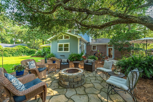 802 Robert E Lee Blvd, Charleston, SC 29412 - view of patio featuring a fire pit
