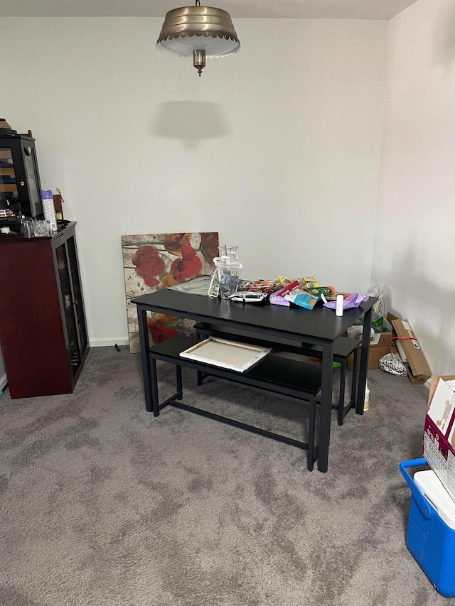 view of carpeted dining room