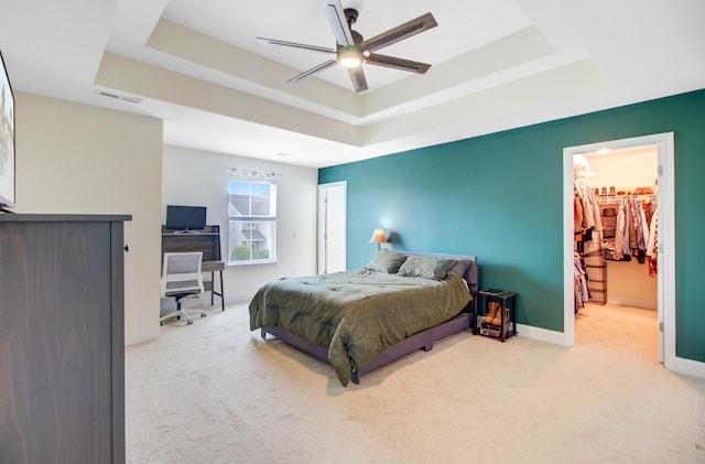 520 Crossland Dr, Moncks Corner, SC 29461 - bedroom with a tray ceiling, carpet floors, and baseboards