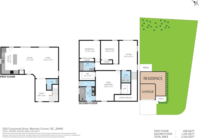 520 Crossland Dr, Moncks Corner, SC 29461 - property floor plan