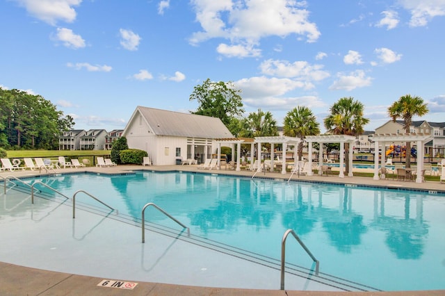 520 Crossland Dr, Moncks Corner, SC 29461 - community pool with a pergola and a patio area