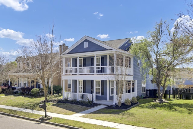 117 Red Leaf Blvd, Moncks Corner, SC 29461 - view of front of home with a porch, a chimney, and a balcony