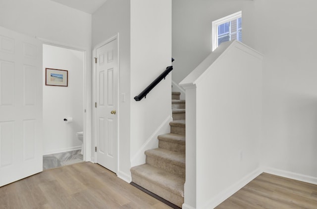 117 Red Leaf Blvd, Moncks Corner, SC 29461 - staircase with wood finished floors and baseboards