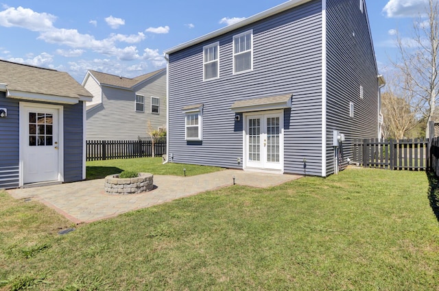 117 Red Leaf Blvd, Moncks Corner, SC 29461 - back of house with a fire pit, a patio area, and french doors
