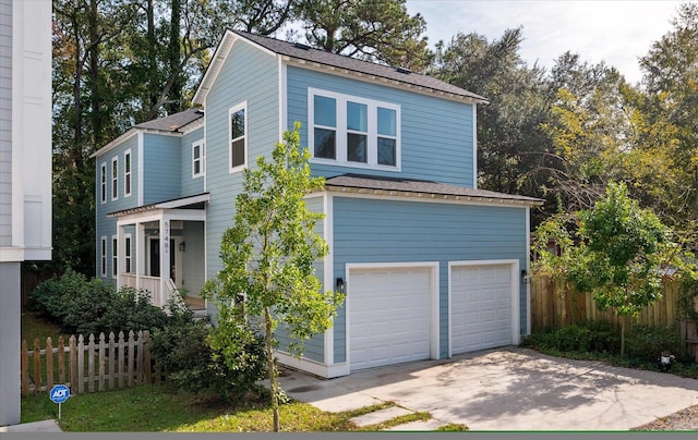 view of front of home with a garage