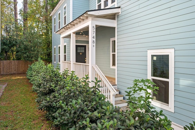 view of doorway to property