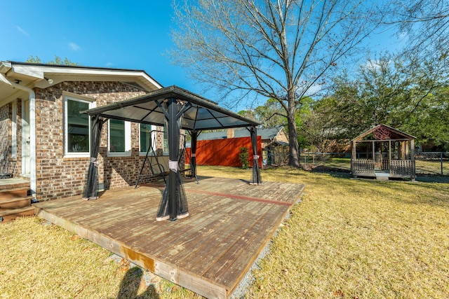 115 Clubhouse Rd, Summerville, SC 29483 - view of yard featuring a gazebo, fence, and a wooden deck
