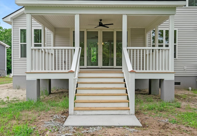 1076 Williams Rd, Charleston, SC 29412 - property entrance featuring a porch and a ceiling fan