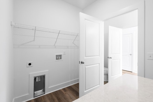 1076 Williams Rd, Charleston, SC 29412 - laundry room featuring dark wood-style floors, washer hookup, hookup for an electric dryer, and baseboards
