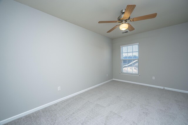 interior space with ceiling fan