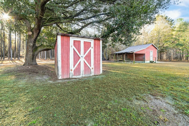 view of shed