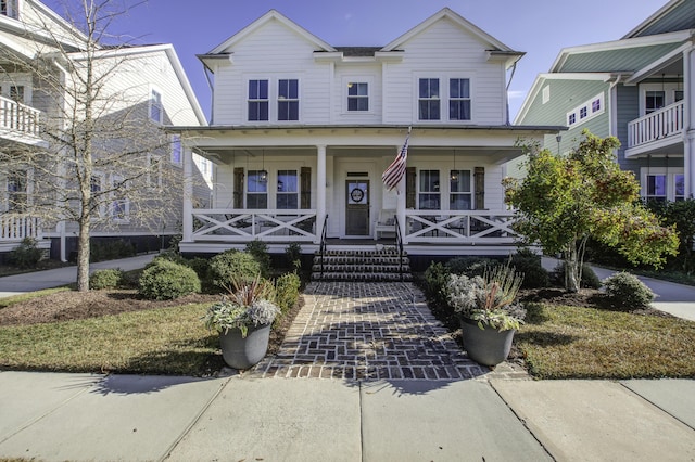 view of front of home featuring covered porch