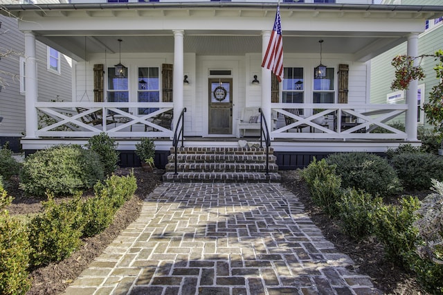 exterior space with a porch