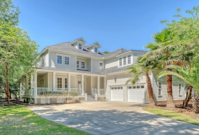 2701 Fountainhead Way, Mount Pleasant, SC 29466 - view of front facade featuring covered porch, concrete driveway, an attached garage, and a shingled roof
