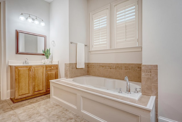 2701 Fountainhead Way, Mount Pleasant, SC 29466 - bathroom with vanity, a bath, and tile patterned floors