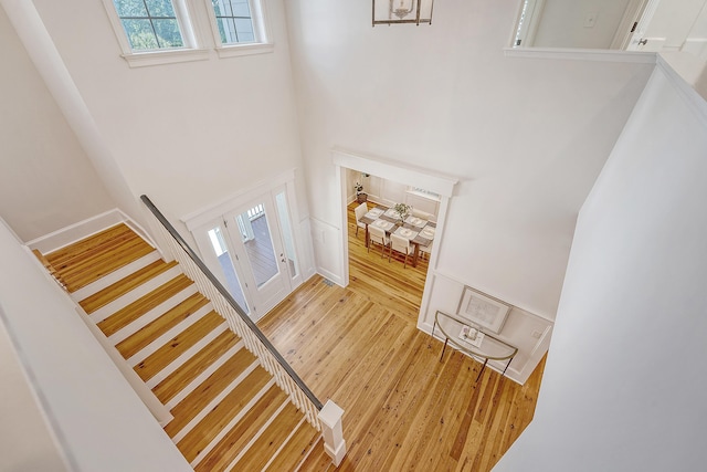 2701 Fountainhead Way, Mount Pleasant, SC 29466 - stairway featuring a high ceiling and wood finished floors