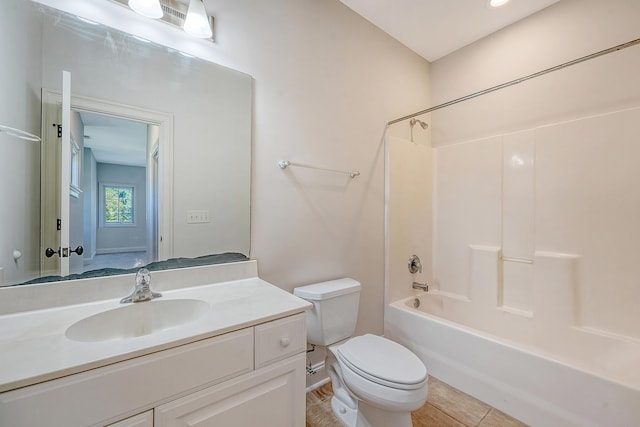 2701 Fountainhead Way, Mount Pleasant, SC 29466 - bathroom with toilet, vanity, bathing tub / shower combination, and tile patterned floors