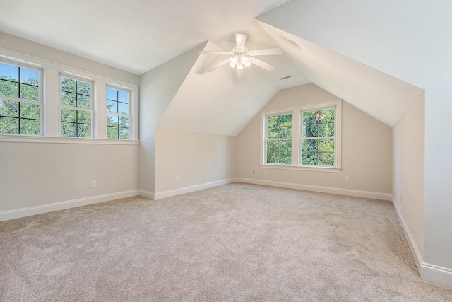 2701 Fountainhead Way, Mount Pleasant, SC 29466 - additional living space featuring carpet floors, lofted ceiling, baseboards, and ceiling fan