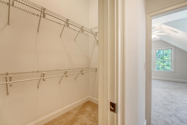 2701 Fountainhead Way, Mount Pleasant, SC 29466 - spacious closet featuring light colored carpet, ceiling fan, and vaulted ceiling