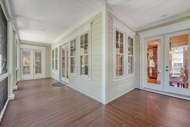 2701 Fountainhead Way, Mount Pleasant, SC 29466 - unfurnished sunroom featuring french doors and hardwood / wood-style floors