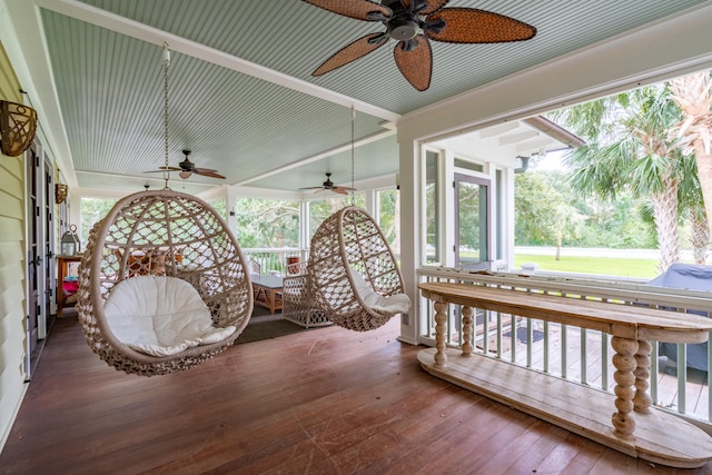 view of sunroom