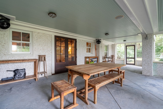 view of patio featuring french doors