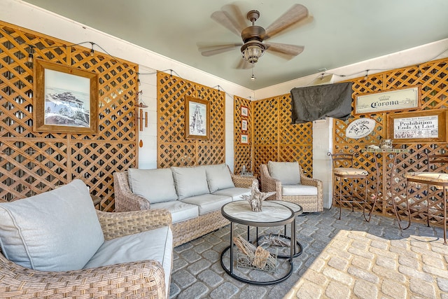 1308 Divot Ct, Mount Pleasant, SC 29466 - living room with ceiling fan and carpet floors