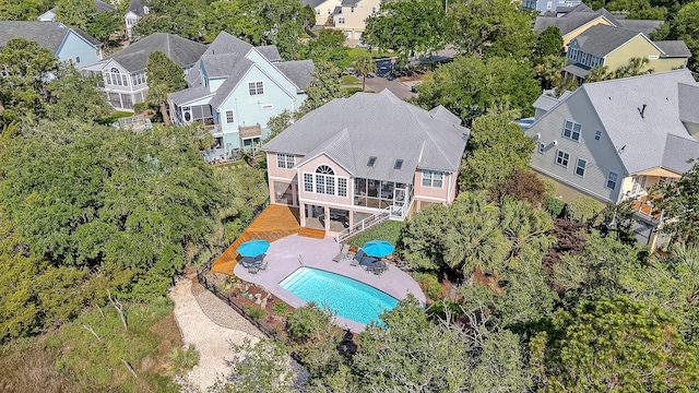 1308 Divot Ct, Mount Pleasant, SC 29466 - aerial view of residential area featuring a pool