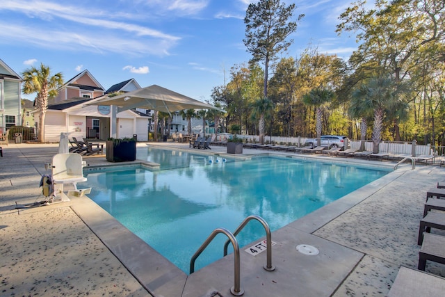 view of pool with a patio area