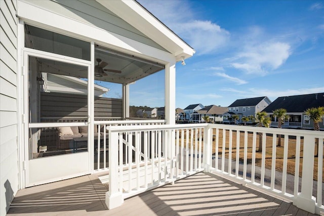 balcony with a residential view