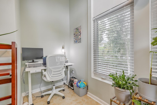 view of tiled office