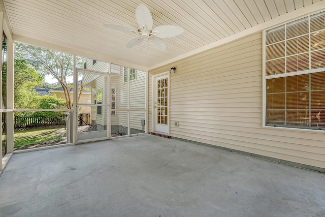 1308 Wild Olive Dr, Mount Pleasant, SC 29464 - unfurnished sunroom featuring a ceiling fan