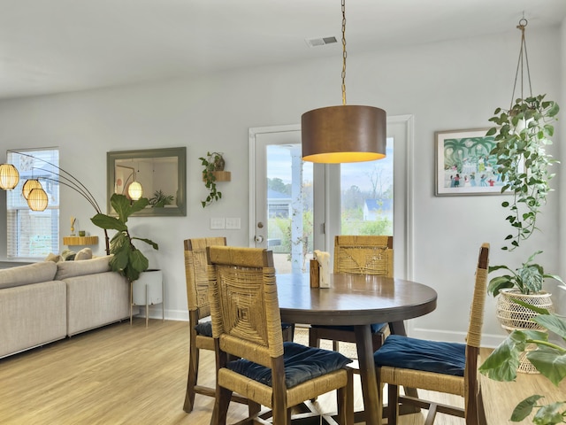 dining area featuring light hardwood / wood-style floors