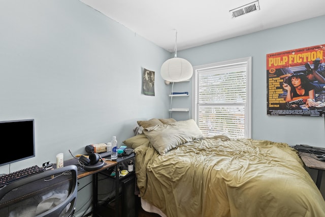 bedroom with visible vents