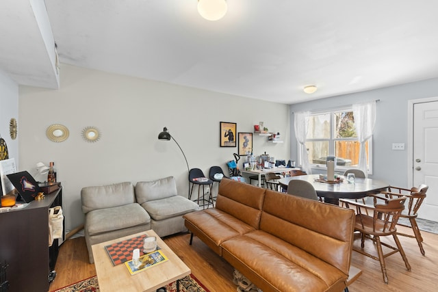 living room with wood finished floors