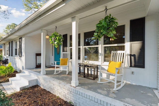 view of patio featuring covered porch