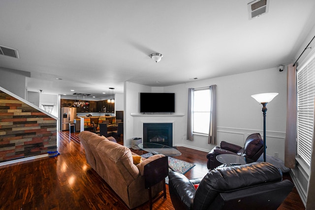 living room featuring hardwood / wood-style floors