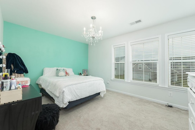 297 Red Leaf Blvd, Moncks Corner, SC 29461 - carpeted bedroom featuring a chandelier and baseboards