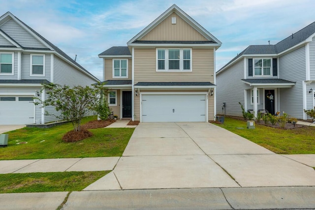 297 Red Leaf Blvd, Moncks Corner, SC 29461 - view of front of property featuring an attached garage, a front lawn, board and batten siding, and driveway