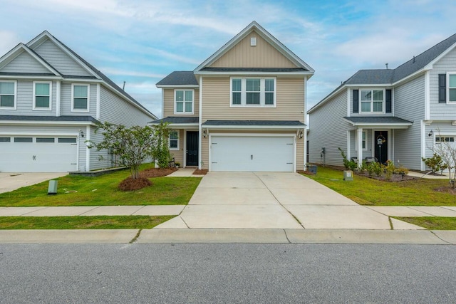 297 Red Leaf Blvd, Moncks Corner, SC 29461 - view of front of property with a garage, driveway, a front lawn, and board and batten siding