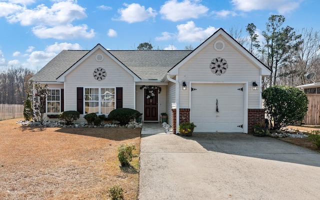 ranch-style home featuring a garage