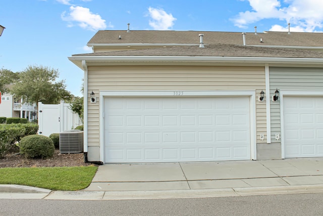 garage featuring central air condition unit