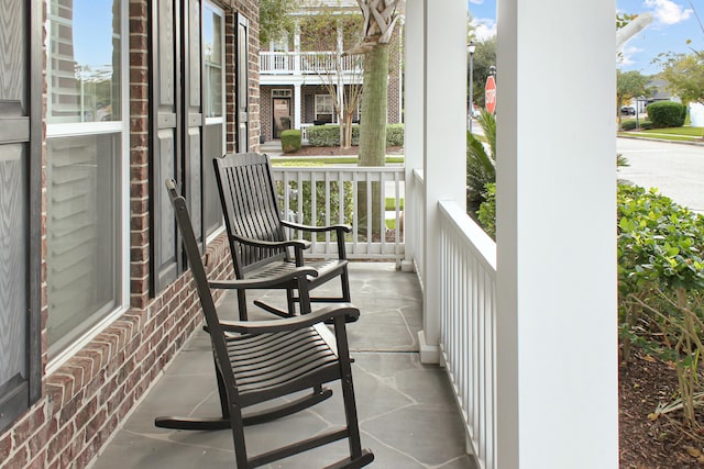 balcony with covered porch