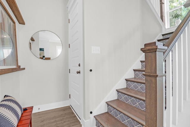 779 Forrest Dr, Charleston, SC 29492 - entryway featuring wood finished floors, stairway, and baseboards