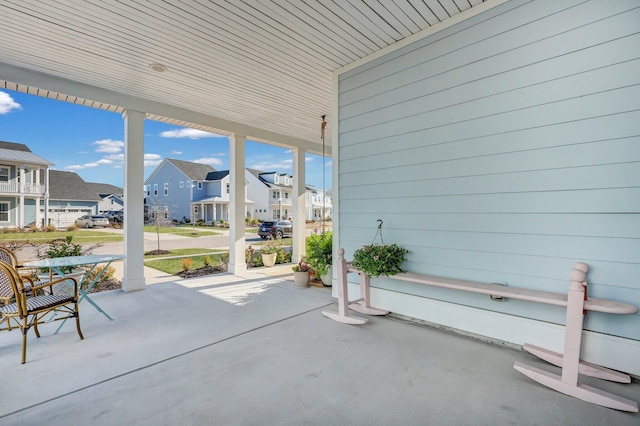 view of patio featuring a residential view