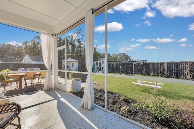 view of sunroom / solarium