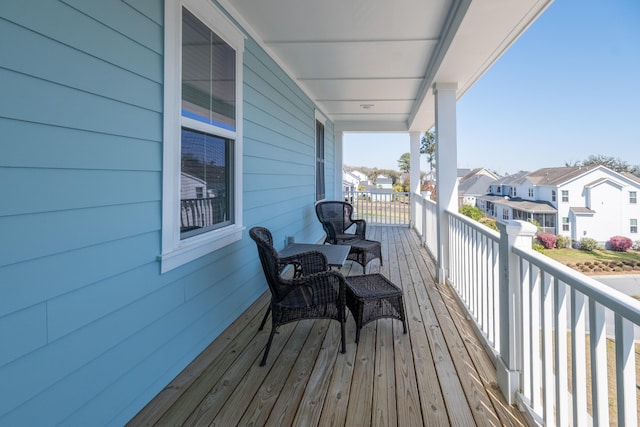 deck featuring a residential view