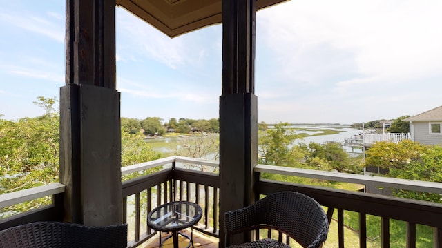 268 Little Oak Island Dr, Folly Beach, SC 29439 - balcony featuring a water view